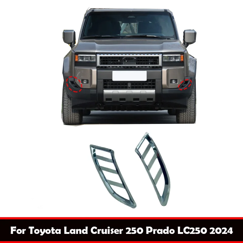 

For Toyota Land Cruiser 250 Prado LC250 2024 ABS chrome Car Front Bumper Fender Side Air Vent Cover Trim exterior accessories