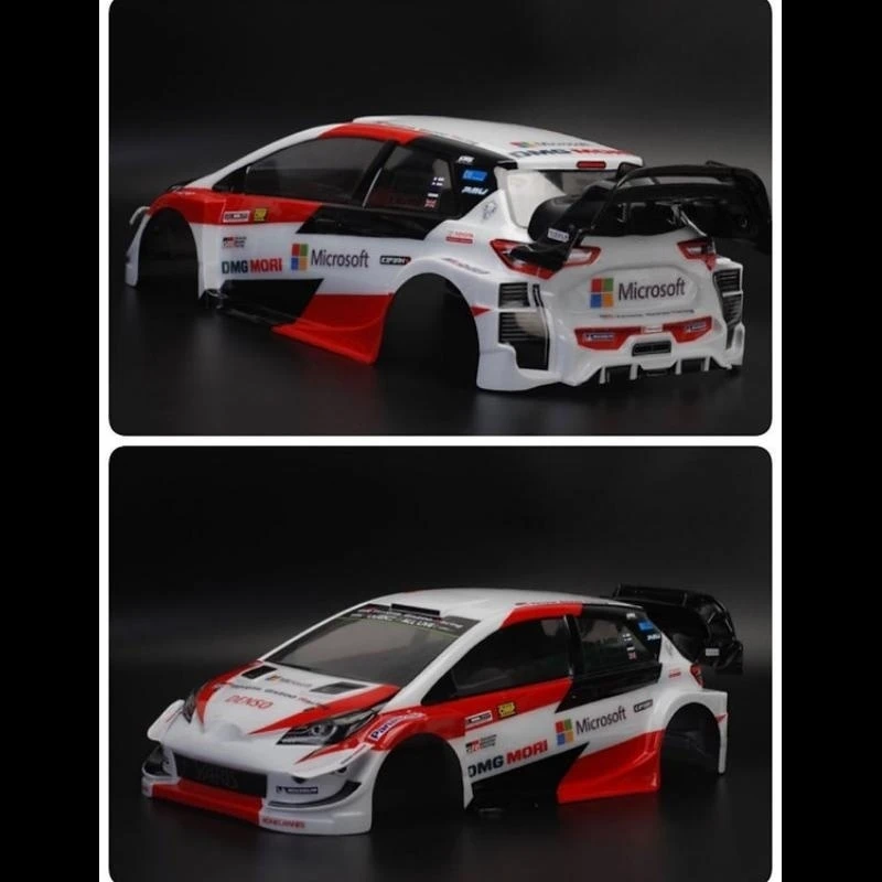 1/10 Rally Car 190mm Yaris WRC Bodies Clear Lexan Body Shell W/Rear Wing + Light Buckle and Color Decal Sticker for Rc Drift Car