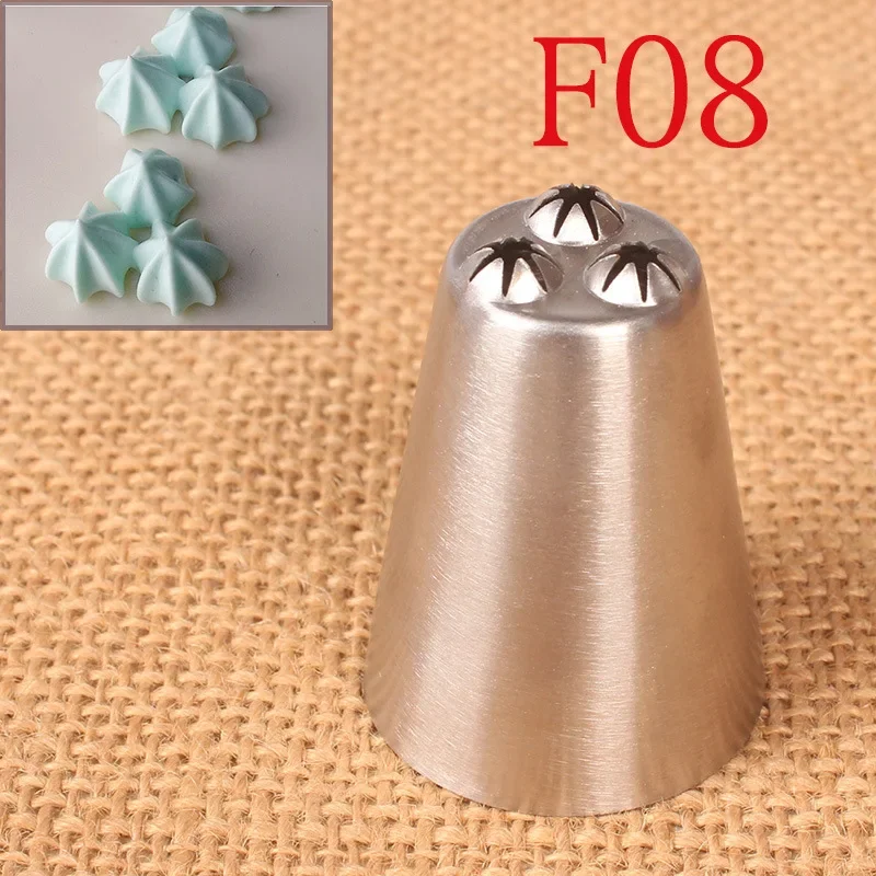 #F07#F08 Triple Stars Large Icing Piping Nozzles For Decorating Cake Three Stars Pastry Nozzles Cream Cake Decoration Pastry Tip
