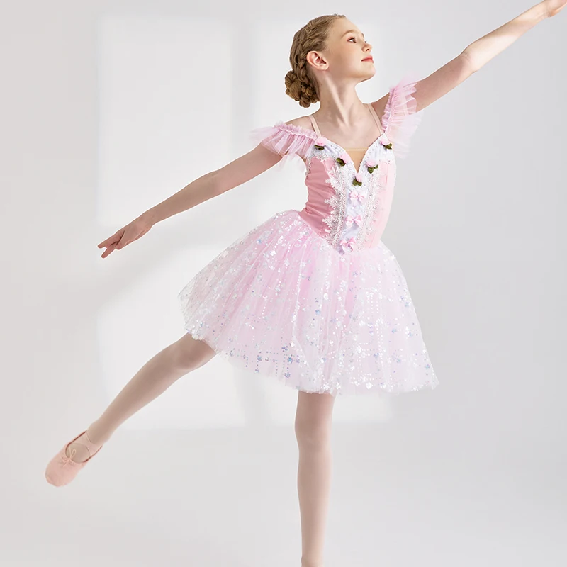 Venda quente barato moda design exclusivo crianças meninas crianças mulheres adulto desempenho wear rosa 5 camadas trajes de balé tutu