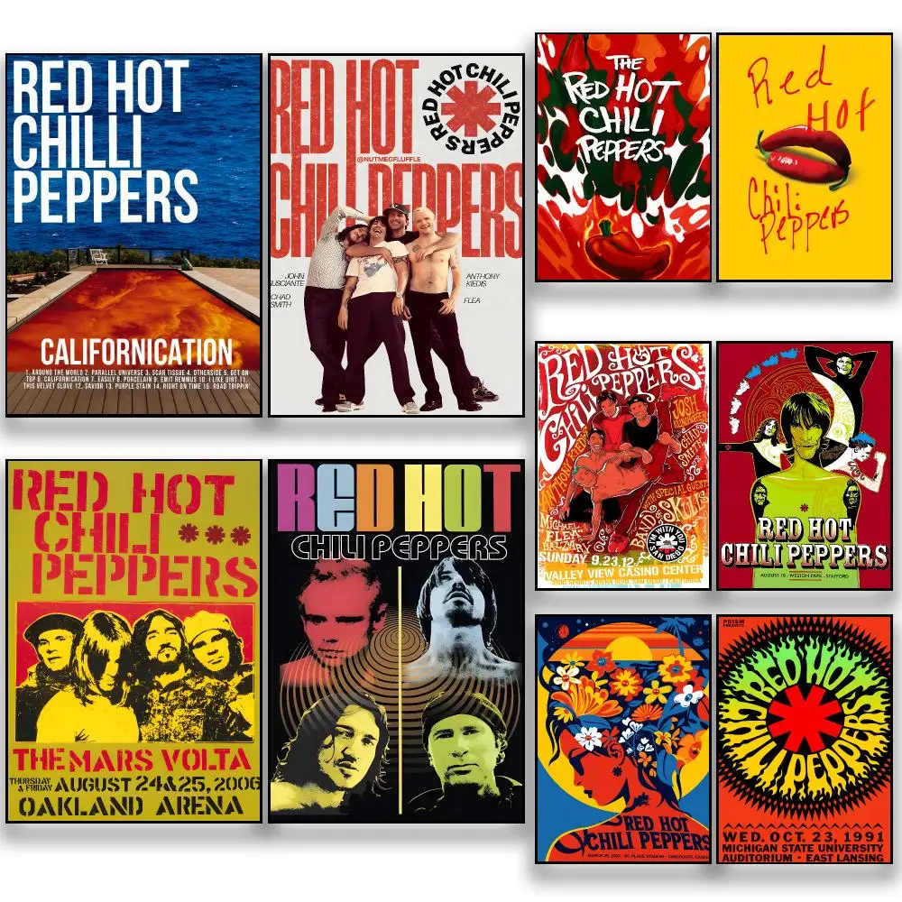 Band R-Red Hot Chili Peppers Funk Rock Poster HD Removable Wall Art Gift Bedroom Lounge Dorm Office Gaming Cafe Bars