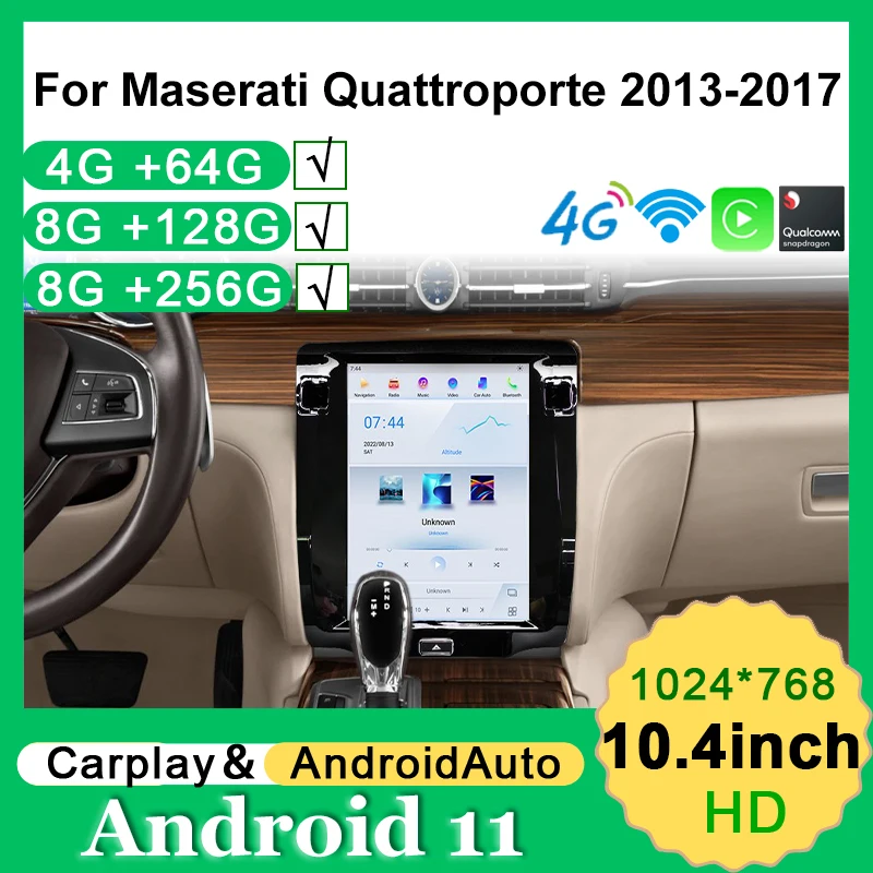 

Автомобильный мультимедийный видеоплеер Android 11 для Maserati Quattroporte 2013-2017, GPS-навигация, стерео радио, экран Carplay, головное устройство