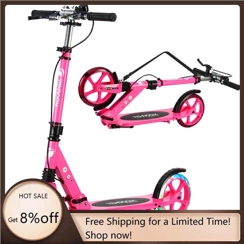 

STLF Cheap Wholesale Foot Scooter PU Large Wheels Dual Brake Kick Scooters Foot Scooters for Adults Big Wheels