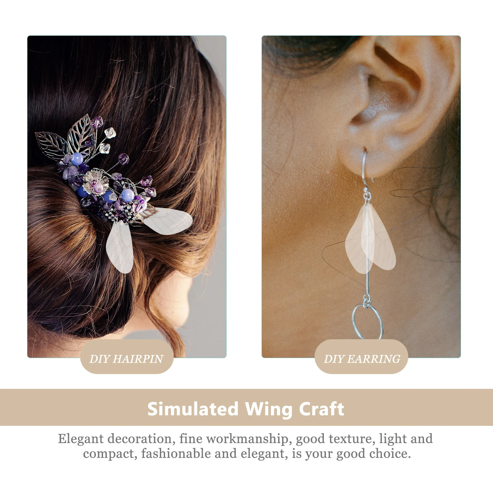 

20Pcs Artificial Dragonfly Wings Accessories Translucent Organza DIY Jewelry Making Earrings Supplies Lightweight Fashion