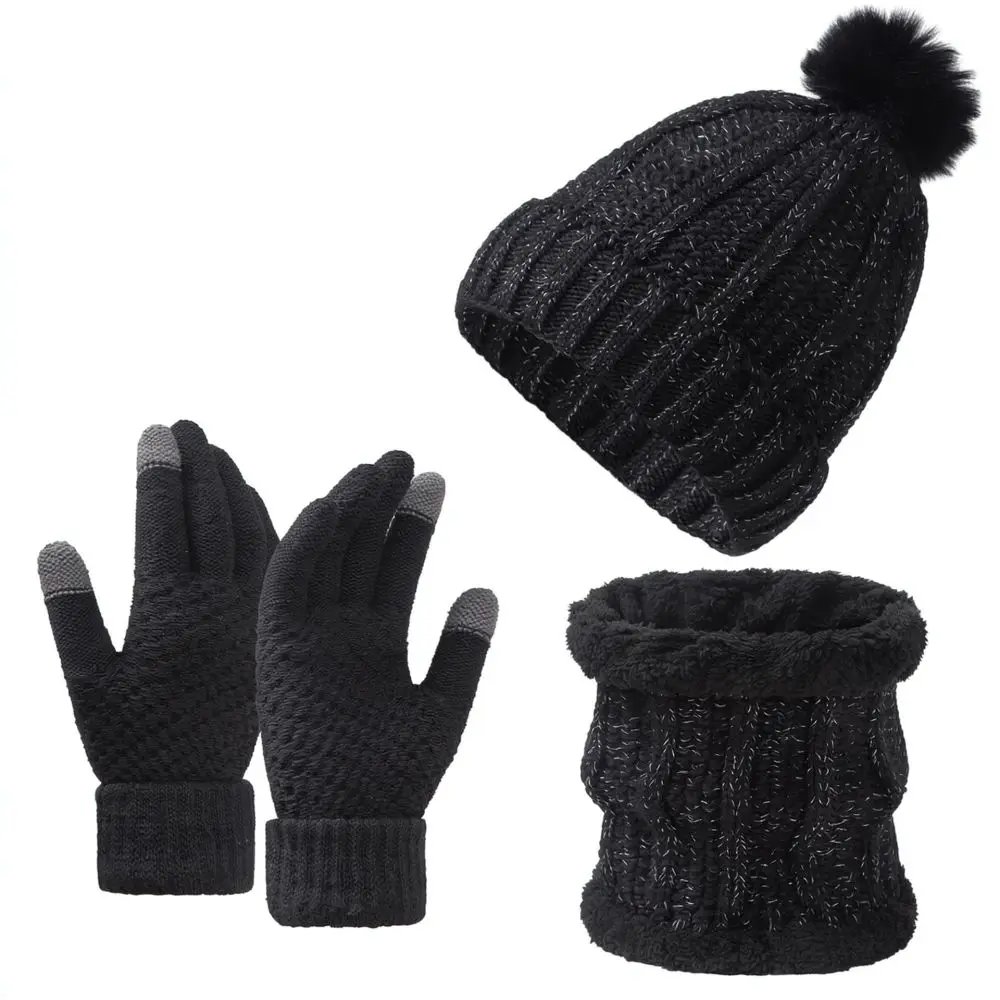 winter-warm-knitted-set-plush-ball-beanie-hat-scarf-and-touchscreen-mittens-thick-soft-thermal-gear-for-cold-weather