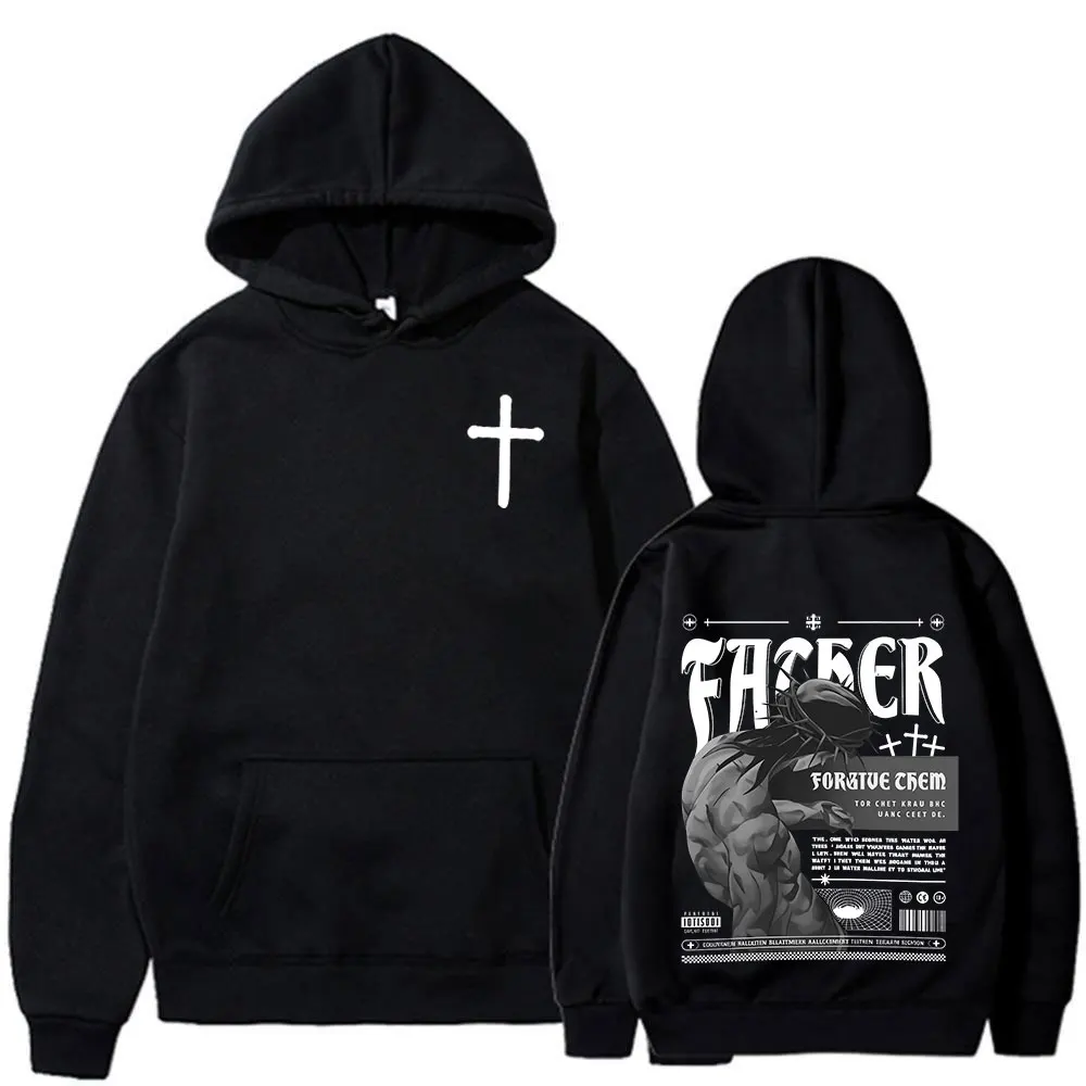 

Christian Religious Jesus Forgive Them Father Bible Verse Hoodies Men Women Clothing Fashion Sweatshirts Long Sleeve Pullovers