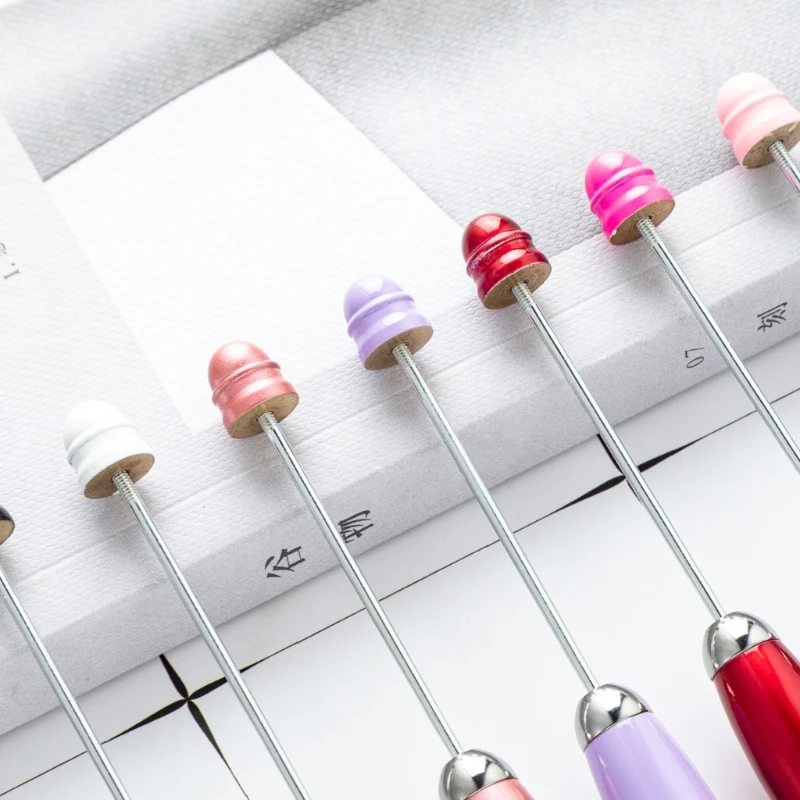 키 체인 1.0mm 펜으로 5pcs 구슬 볼펜 학교 사무실에 대 한 금속 편지지 펜 구슬 롤러 볼 펜