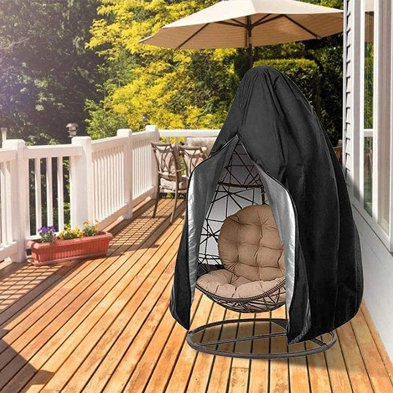 Hanging Chair Cover With Zipper Anti UV Sun Protector Outdoor Garden Swing Chair Waterproof Rattan Seat Furniture Cover