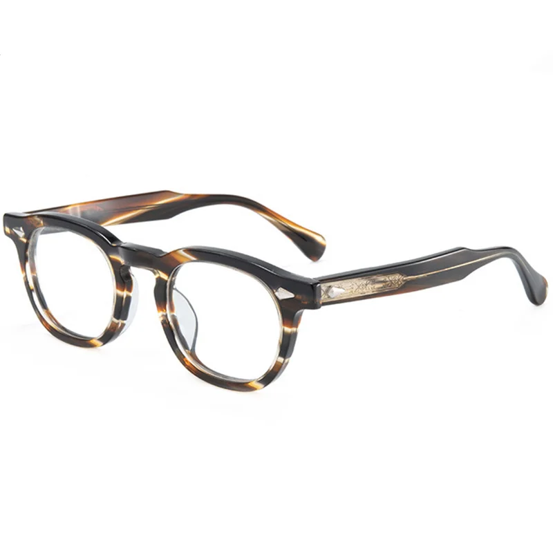 New US Hipster  Round Glasses Frame Italy Plank Fullrim Johnny Depp Retro-Vintage Eyeglasses for Prescription Goggles Fulls