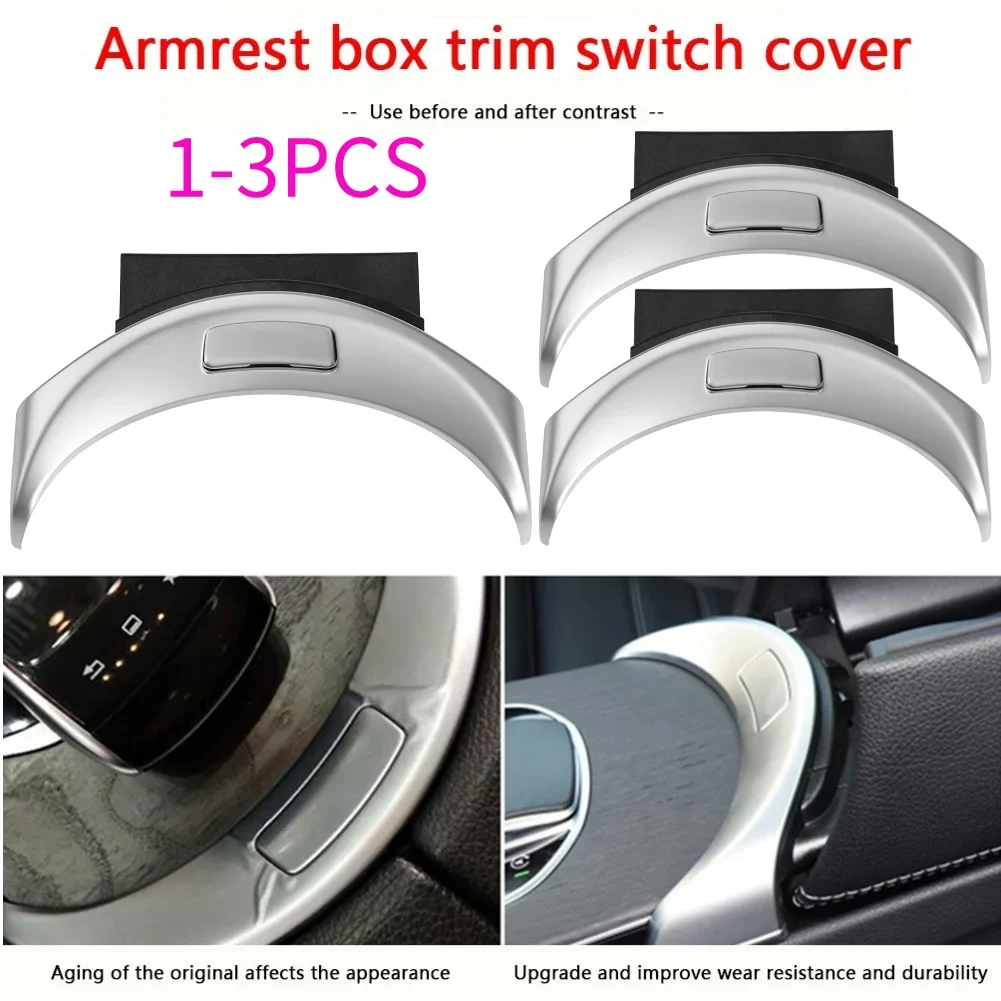

1-3Pcs Chrome Center Console Armrest Switch Button Trim Center Console Armrest Button Cover For Benz C GLC Class W205 W253
