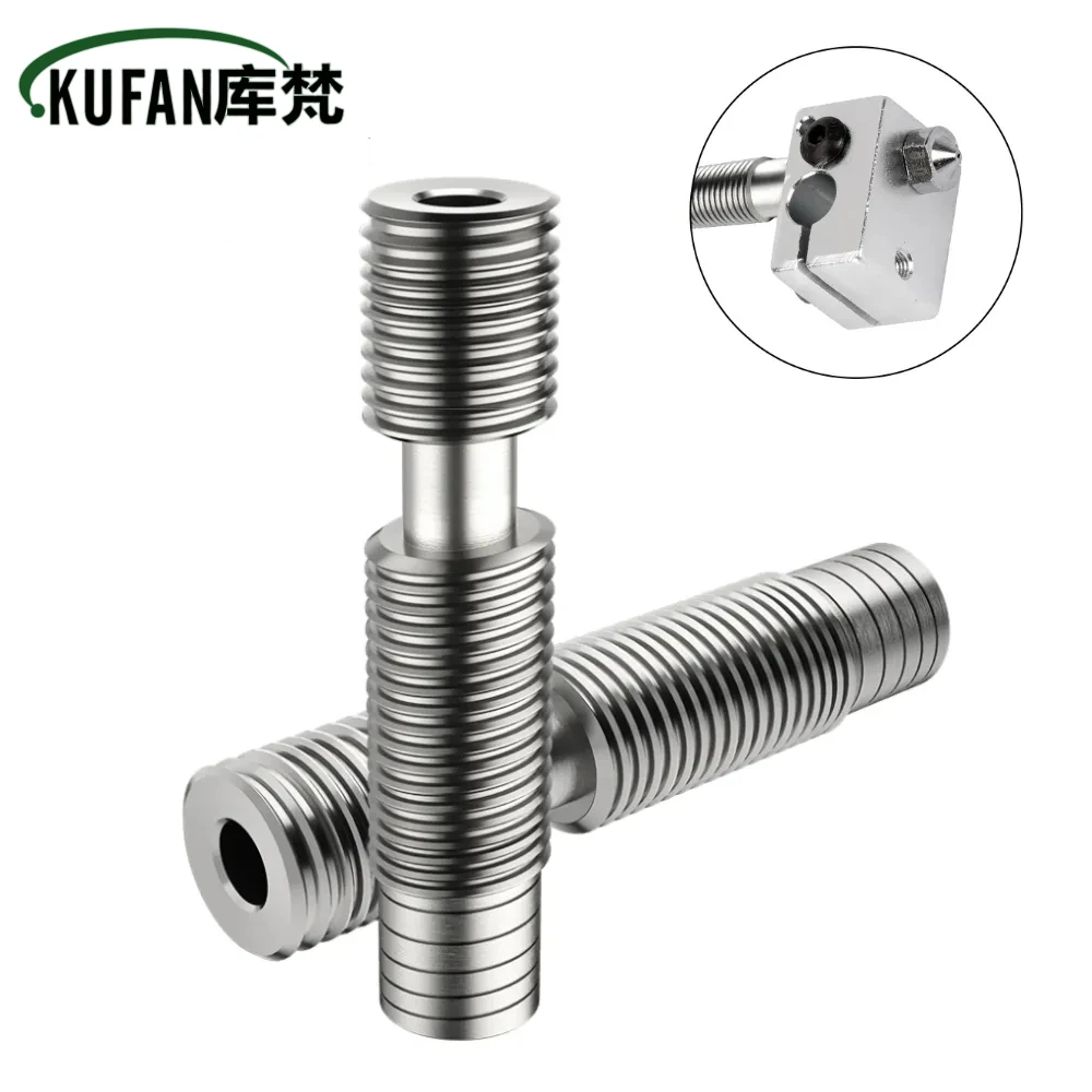 KUFAN 2pcs KP3S Throat Titan Extruder Hotend Throat Stainless Steel M6 Thread 6*30mm For 1.75mm Filament 3D Printer Parts