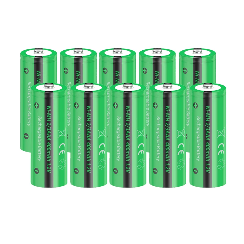 4/10/20PC PKCELL 1.2V 400mAh 2/3 AAA Ni-MH Rechargeable Battery Button top Solar Garden light Lamp Batteries