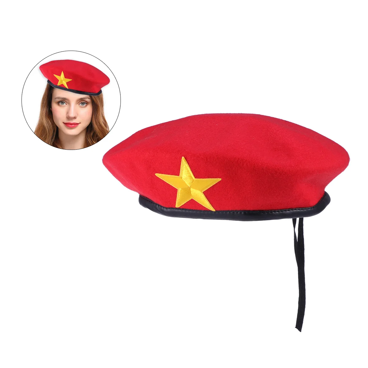 

Women Stage Adjustable Hat Woolen Cord Beret Sailor Cap Durable Elegant Fashion Retro Winter