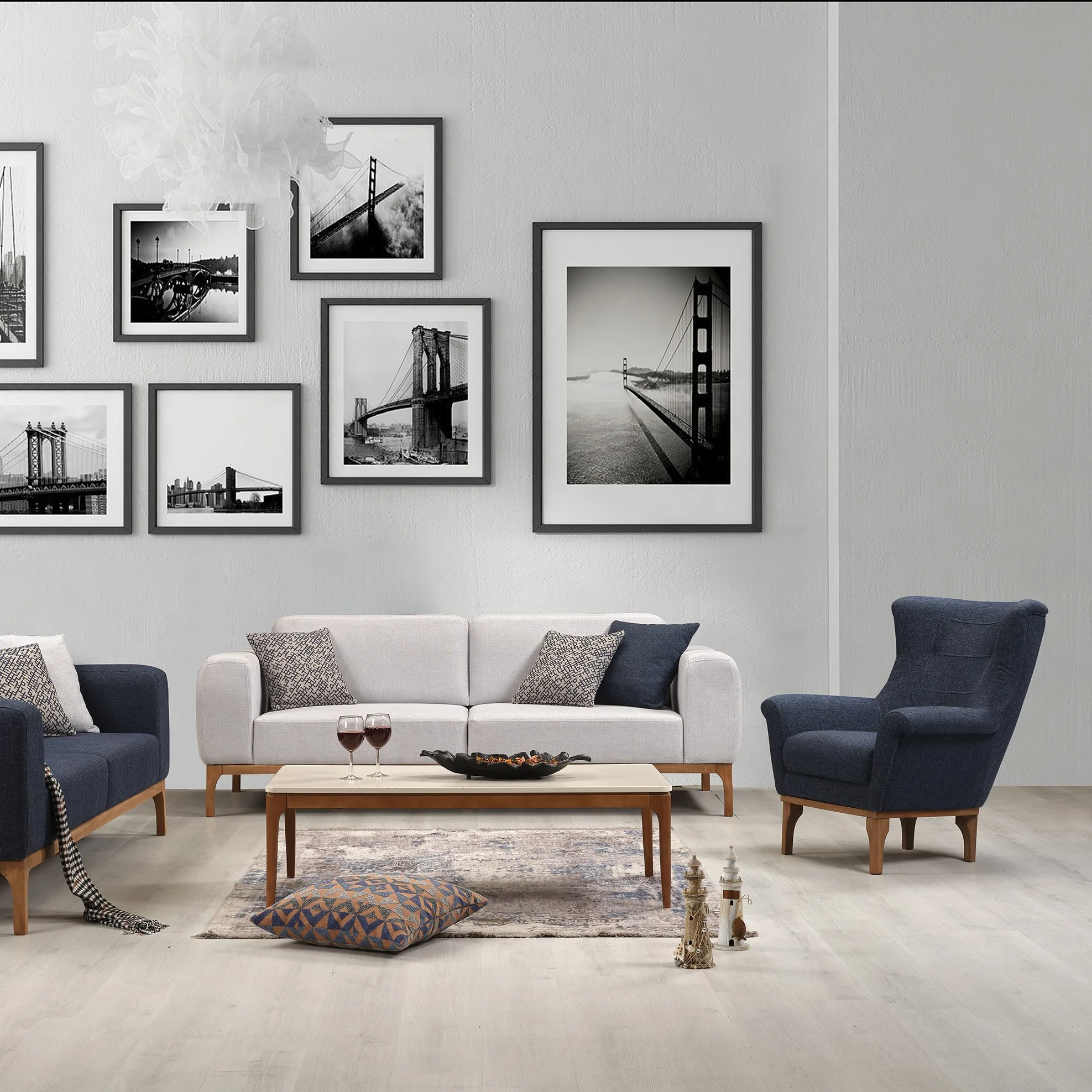 Sofá Chesterfield Italiano Moderno de Luxo com Três Lugares, Conjunto Modular com Capa Removível, Design Europeu para Armazéns e Hotéis