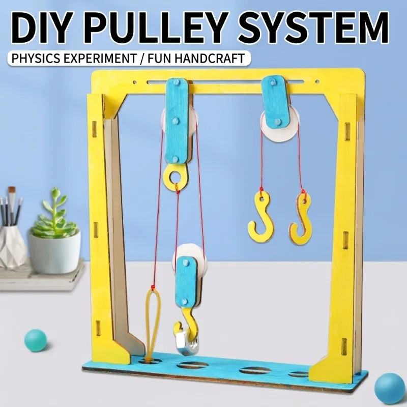 STEM 3D Assembly DIY Labor-saving Pulley Model Material Primary School Steam Class Technology Production Physics Science