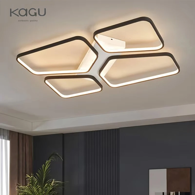 Plafoniere moderne a LED Luci da soggiorno semplici e alla moda Plafoniere a LED per ristoranti creative e minimaliste nere