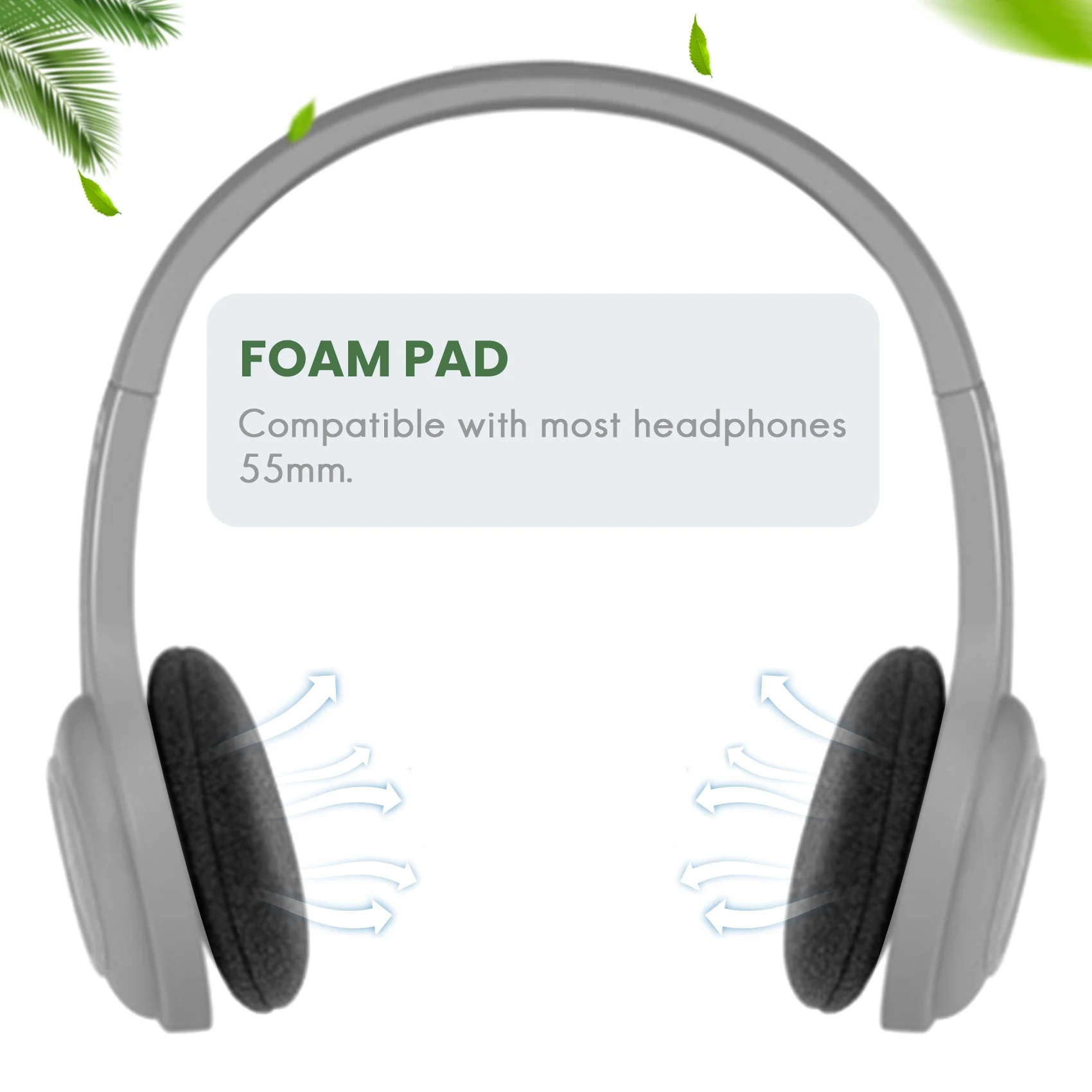 4 пары 60 мм сменных чехлов для наушников из пенопласта для гарнитуры, черные