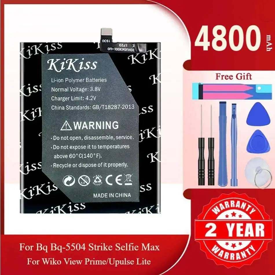 KiKiss Battery For BQ BQ-5504 For Wiko View Prime Upulse Lite,396272,4800mAh