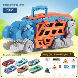 Transport Toy Truck Pull Back Vehicles Dino Container Storage Unique Track Car Model Children Boys Birthday Gift