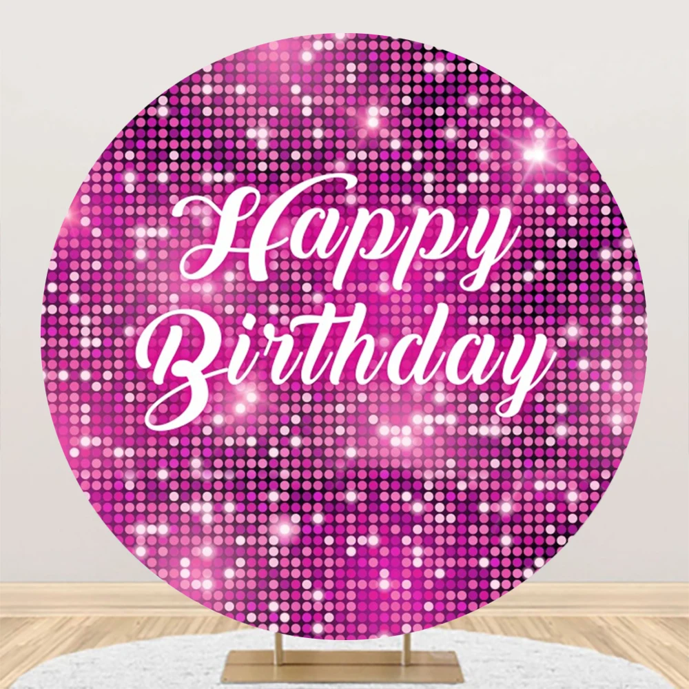 Round Backdrop For Birthday Party Shining Custom Adult Baby Shower Party Circle Photography Background Decor Photo Studio Props