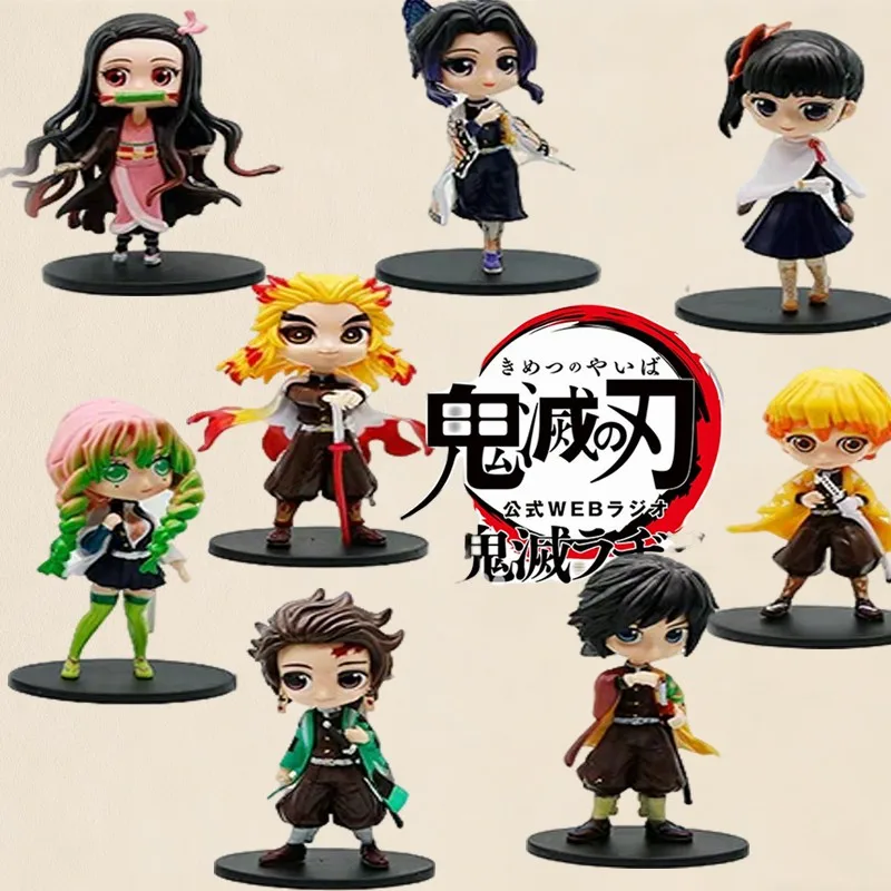 Figurki anime Demon Slayer Tanjiro Kamado Nezuko, kreatywne, personalizowane statuetki, modele, ozdoby, niespodzianki w pudełkach.