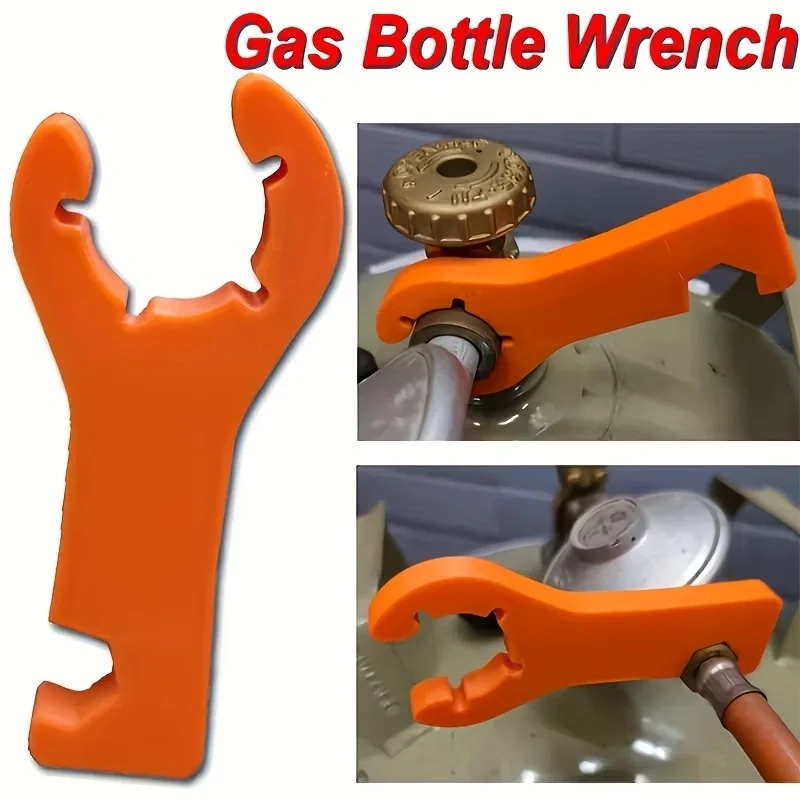 Dual-Head Gas Cylinder Wrench, Heavy-Duty PVC Tool for RVs. Fits Most Gas Cylinders, for Outdoor & Kitchen Use.