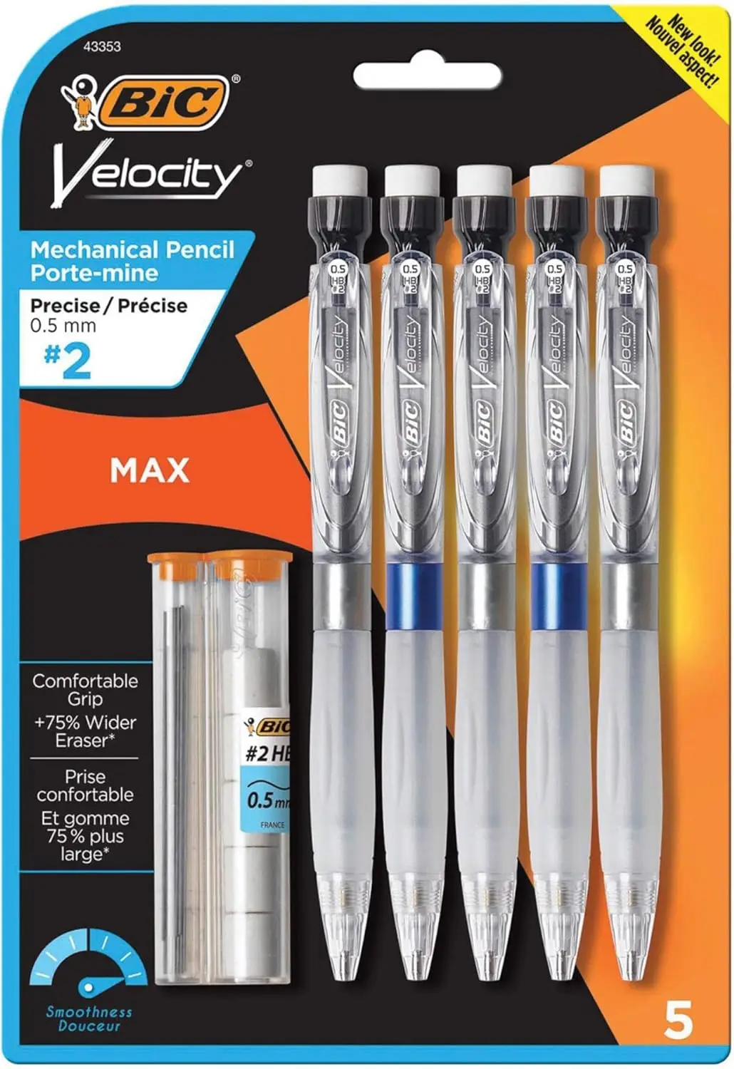 

Velocity Max Mechanical Pencil, HB2 No. 2 Lead, 0.5 mm Fine Point for Smooth Writing