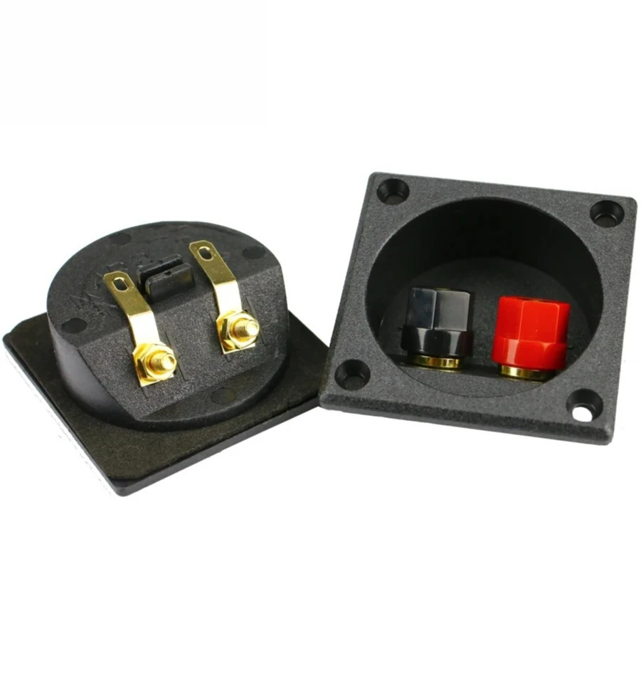 2 uds Mini altavoz Terminal de altavoz doble cableado DIY 57*57MM 2PCSGHXAMP caja de terminales de altavoz de 2 canales de alta calidad