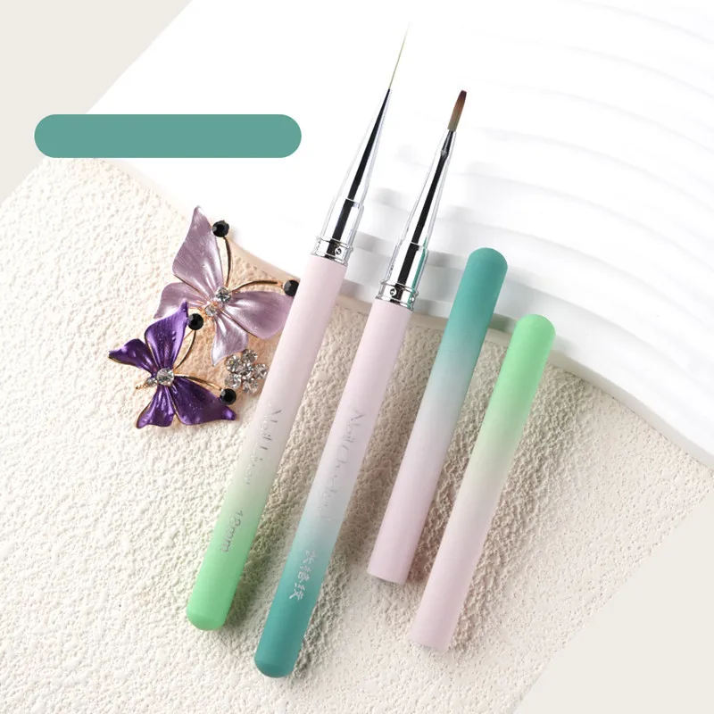 1/2PCS 샌달우드 핸들 브러쉬 아트 라이너 매니큐어 페인팅 브러쉬 UV 젤 익스텐션 빌더 드로잉 펜