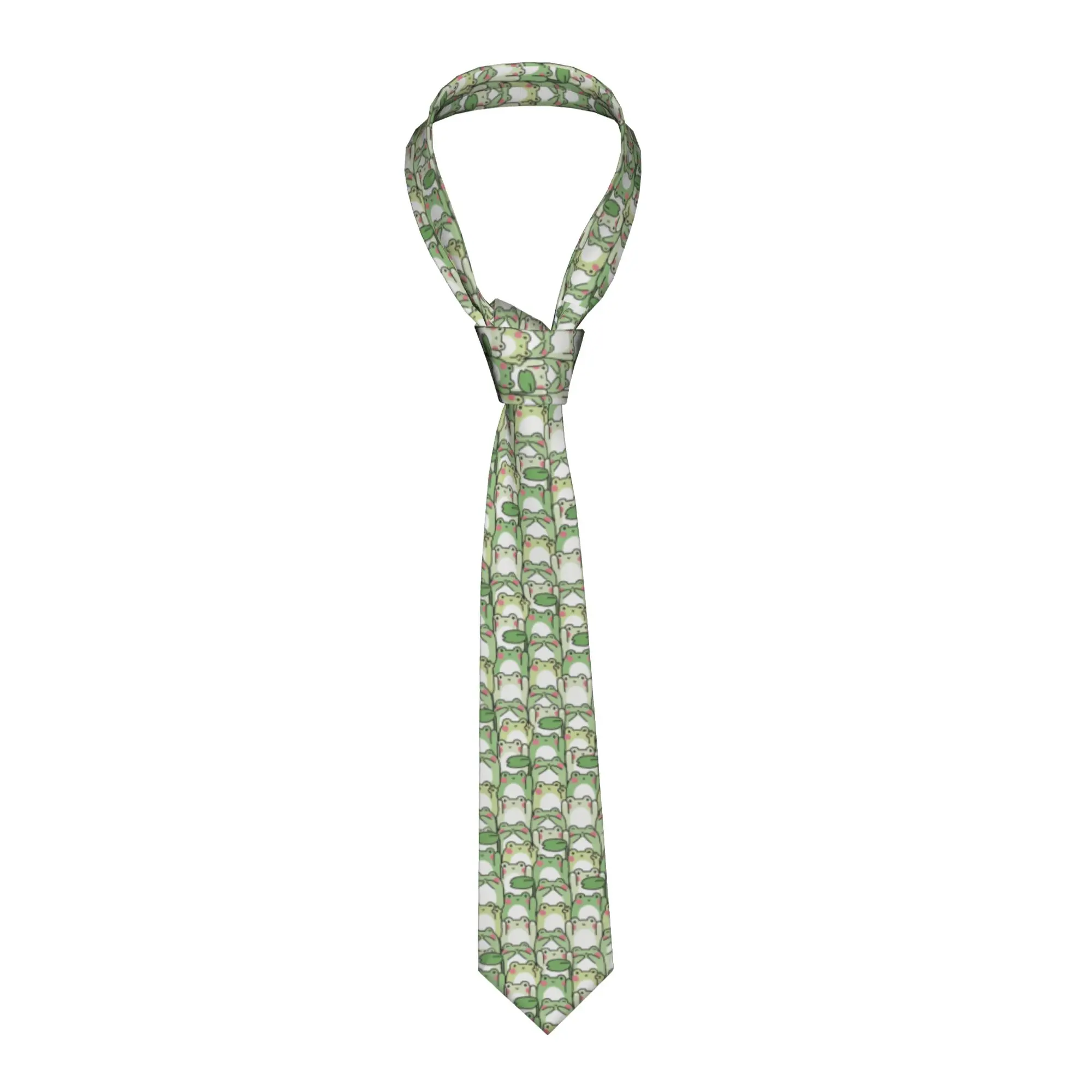 

Classic Frog Kawaii Neckties for Men Silk Animal Lover Party Ties