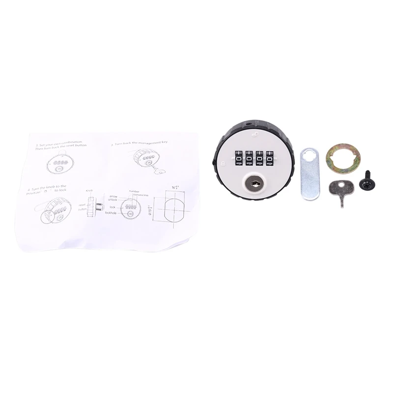 Combination Cabinet Cam Lock 4 Digital Keyless Drawer Door Gym School Locker With Key Reset