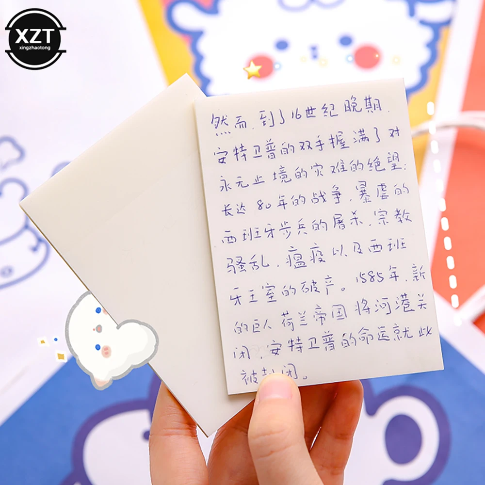 XZT 50/100 Lembar Transparan Tahan Air Diposting It Sticky Note Pad Notes Posits untuk Alat Tulis Sekolah Perlengkapan Kantor