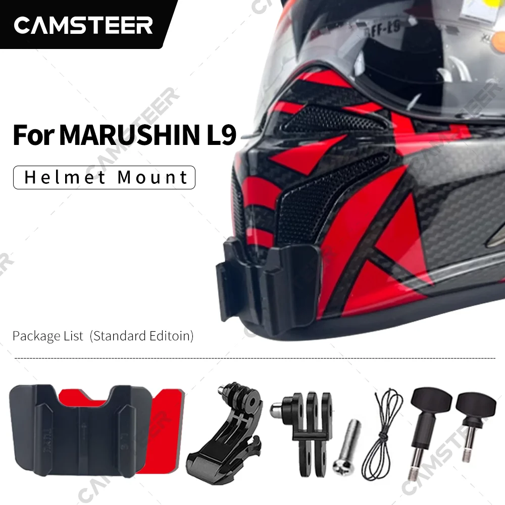 Marushin L9 Customized Helmet Chin Mount for GoPro12 11 10 9 DJI Action3/4 Insta360 Ace pro X4 X3 Action Camera Accessory