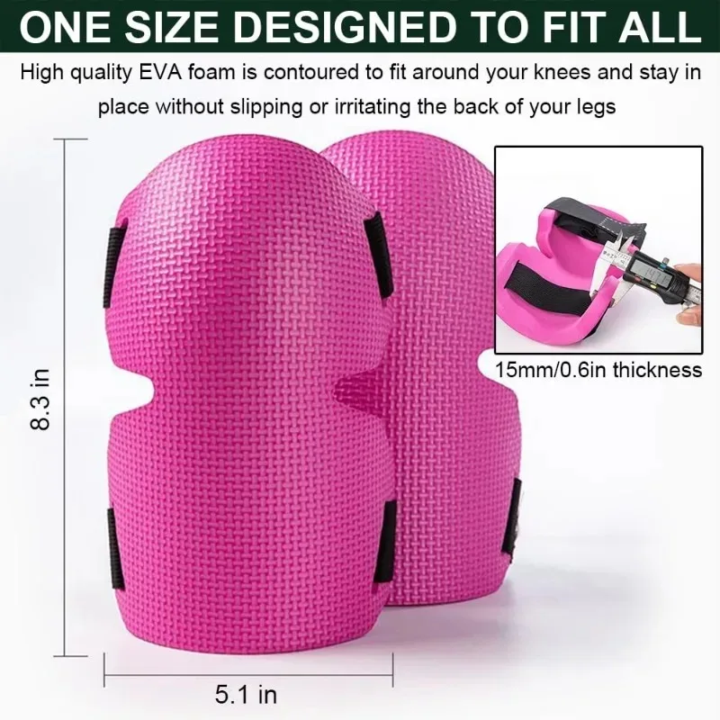 1 Pairs Heavy Duty Knee Protectors Extra Thick Foam Gardening Knee Pads Women Men with Adjustable  for Roofing Floor Work