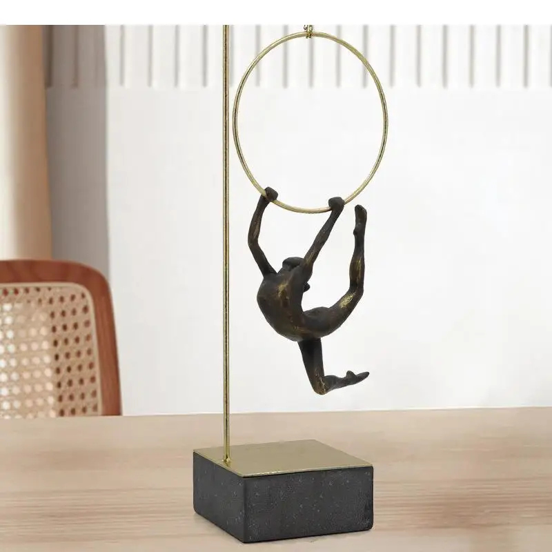 Pole Vaulter/Gymnasts Statue Abstract Artwork Desk Decoration Athlete Character Sculpture Crafts Ornaments Modern Home Decor