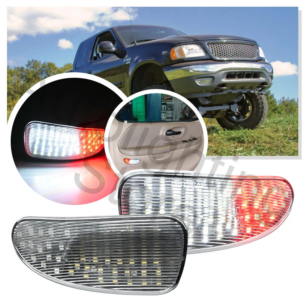 

2pcs Car Front Door Panel Interior Light Courtesy Lamp Housing Reflectors for Ford F-150 Pickup SVT F-250 Light Duty 1997 -2003