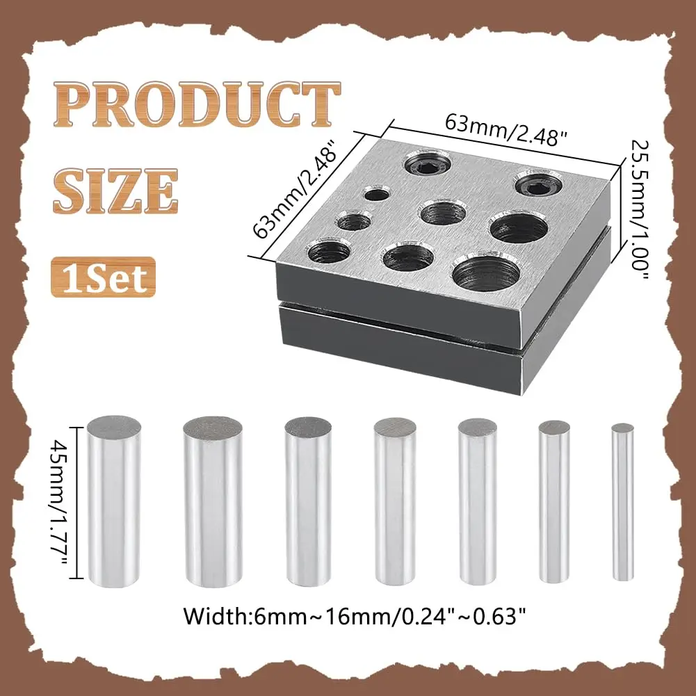 7 Sizes Disc Cutter Set Carbon Steel Circle Round Disc Cutter Jewelry Making Metal Cutting Forming Pendant Charm Coin Punch Tool