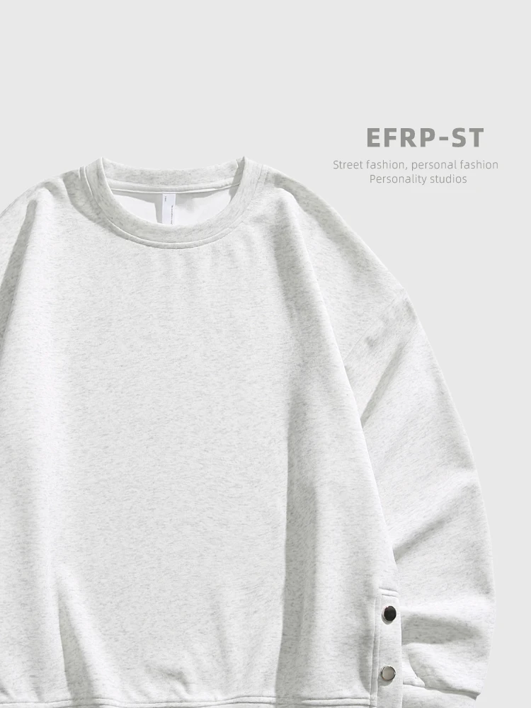 loose-men's-crew-ne-sweatirt-brand-efrp-button-decoration-spring-new-sle-cotton-blend-fabric-ex-youth