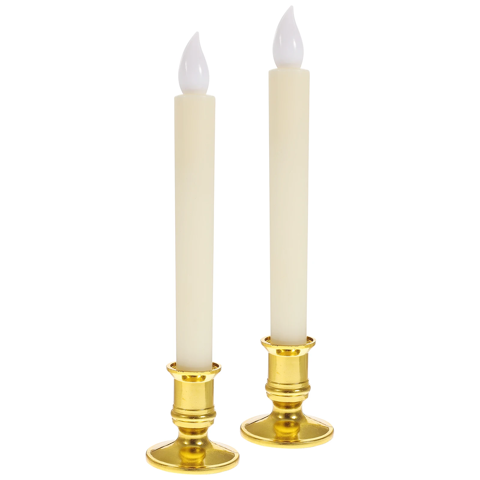 

2pcs LED Electronic Candles Realistic Appearance Home Restaurant Wedding Xmas Decor Safe Material Long Use Energy Saving