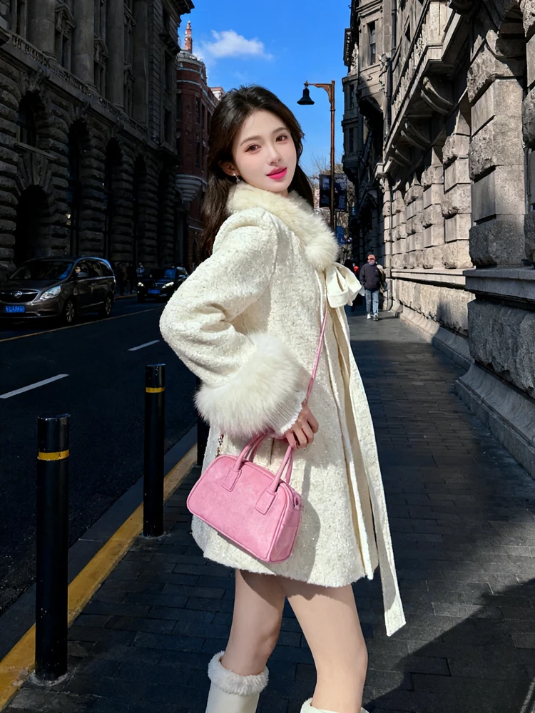 

Faionable Pure Color Sle Woolen Coat European Goods Little Fraance Wind High-End Feeling Casual Faion Women's Coat