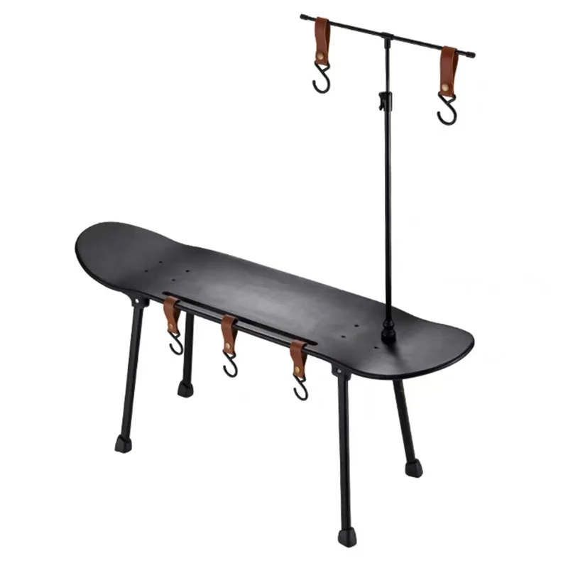 Image of Tragbarer Outdoor-Campingkocher-Tisch mit Verstellbarem Lampenhalter 5 Aufhängehaken Multifunktionale Kochstation