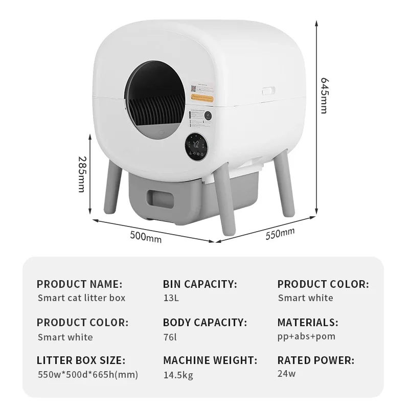 Pet Products Supplier App Control Intelligent Smart Self Cleaning Ltter Box for Cats Automatic Cat Toilet Itter Box