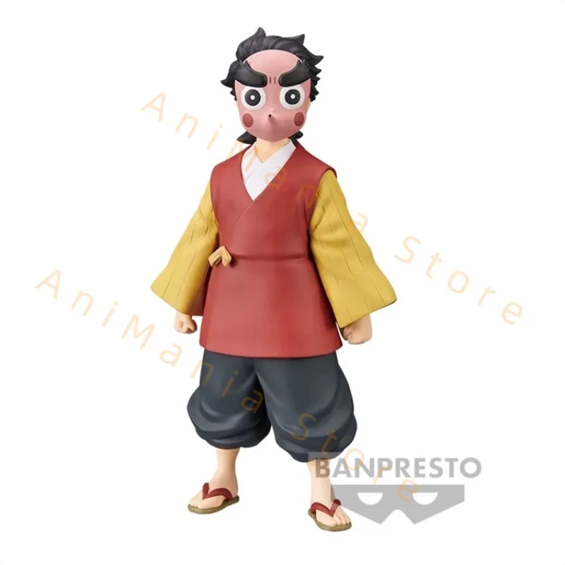 반다이 오리지널 악마 슬레이어 애니메이션 피규어 Shinazugawa Genya 액션 피규어 어린이를위한 장난감 선물 Collectible Model Ornaments