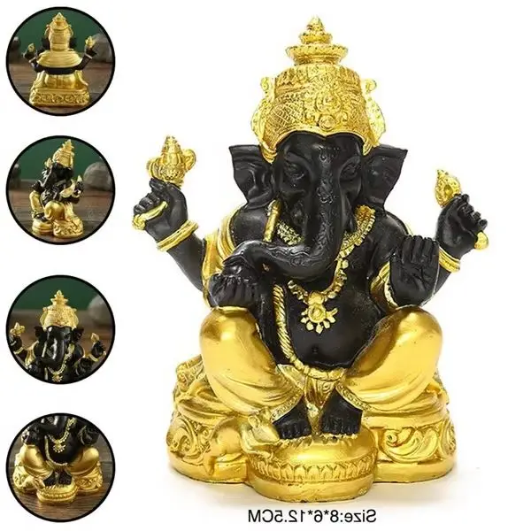 

Fashion Creative Ganesha Statue Elephant God Figurine Resin Craft for Home Decoration Sculpture Ornament