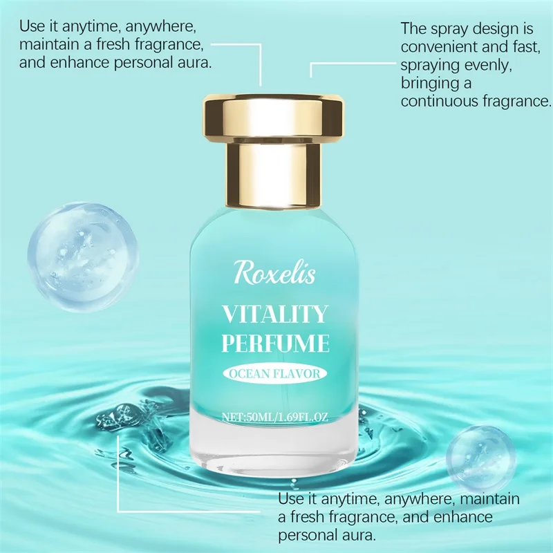 Vitality น้ําหอมผู้หญิง 50ml Ocean รสสเปรย์น้ําหอมติดทนนานน้ําหอมสเปรย์ผิวสเปรย์น้ําหอมสดชื่นสําหรับผู้หญิง