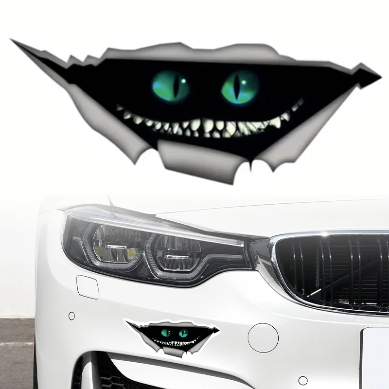 Dla Cheshire Cat Naklejka Rozdarty Metal Naklejka Dzikie Zwierzę Zabawne Naklejki Samochodowe Zderzak Okno 3D Stylizacja Samochodu Dekoracja Samochodu 13cm * 5.7cm