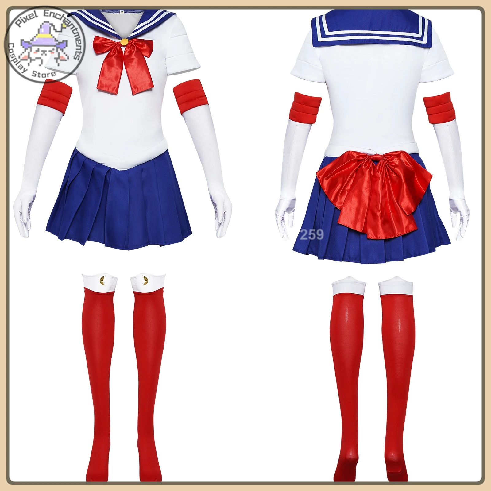 Disfraz de Cosplay del Popular Personaje de Anime Sailor Moon, Lindo Vestido Azul de Marinero, Uniforme para Comic Con, Halloween, Fiestas (Adulto/Niño)