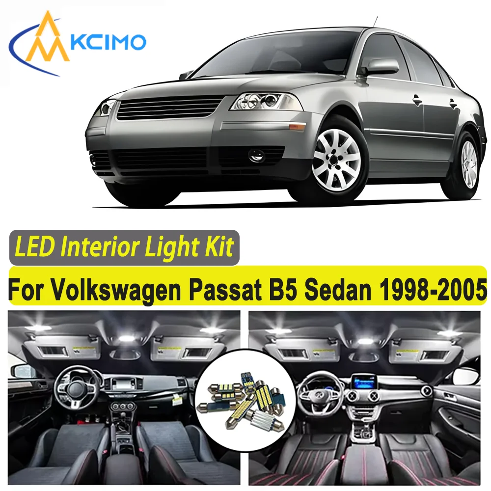 

Kcimo для Volkswagen Passat B5 Sedan 1998-2005 Премиум Яркий светодиодный внутренний купол Карта багажника Комплект автомобильных светодиодных ламп Canbus Автомобильный светодиод