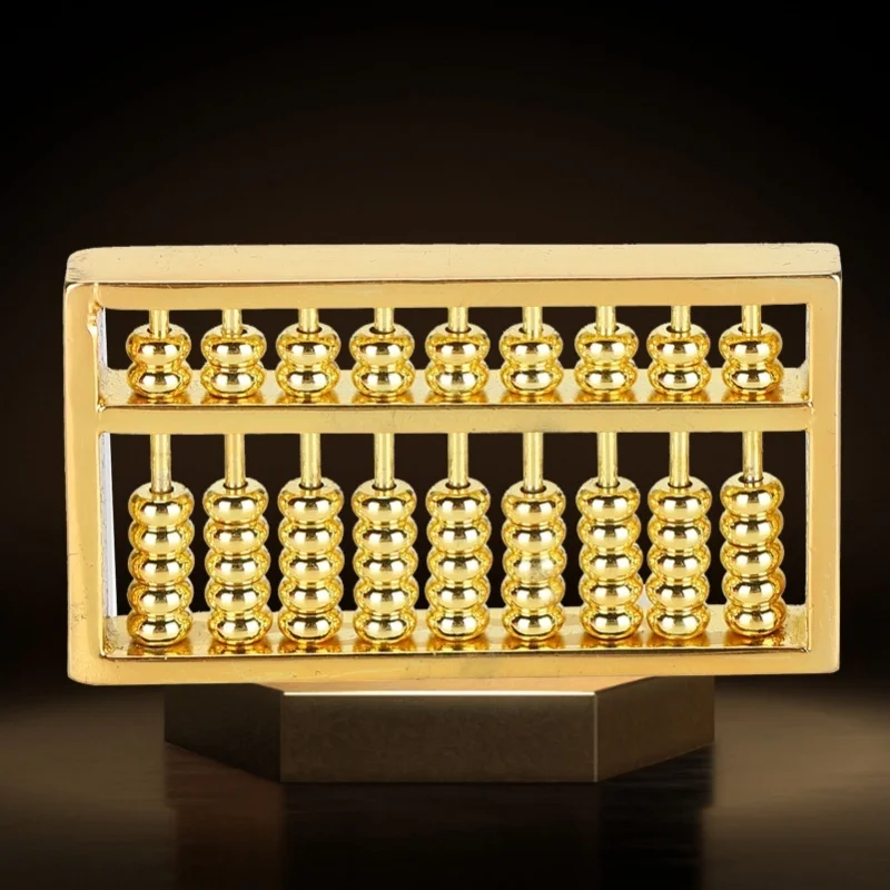 

F2 Movable Abacus Fortune Pendant Mini Brass Abacus 9 Gears Chinese Math Calculating Tool For Kids Adult 1.5in Creative Gift