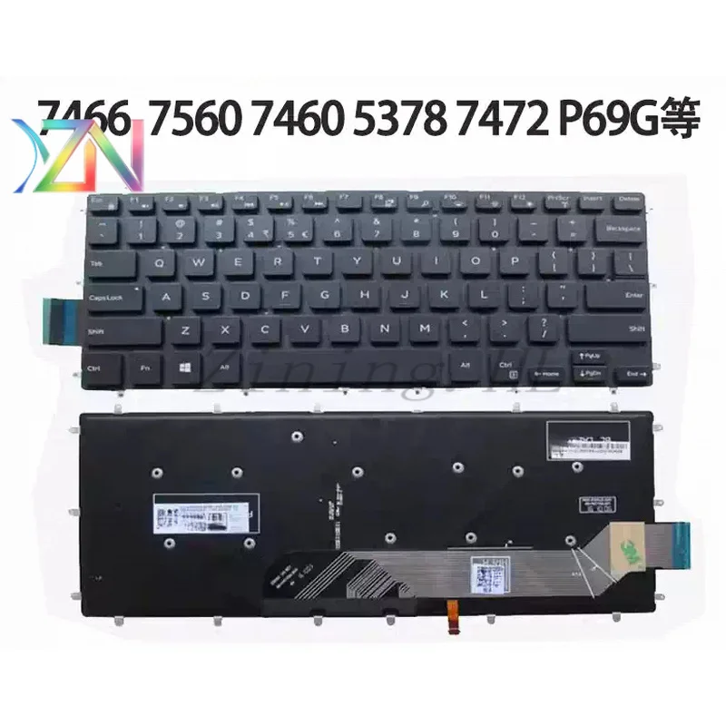 Suitable for Dell P78G 7466 7560 7460 5378 7472 P69G Keyboard P58F P74G